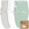 Picture of 3-Pack Organic Baby Swaddle Sleep Sacks - Swaddles for Newborns, Infant 3-6 Months, Baby Girls, Boys, Soft & Snug Newborn Sleep Sack, Nursery Swaddling Blankets, Velcro Closure (Sage, L)