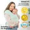 Picture of KeaBabies Baby Wrap Carrier - All in 1 Original Baby Carrier Newborn to Toddler Sling, Easy to Wear, Hands Free Bonding, Lightweight, Breathable Infant Wraps (Light Mint)