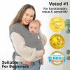 Picture of KeaBabies Baby Wrap Carrier - All in 1 Original Baby Carrier Newborn to Toddler Sling, Easy to Wear, Hands Free Bonding, Lightweight, Breathable Infant Wraps (Graphite)
