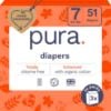 Picture of Pura Size 7 Eco-Friendly Diapers (33+lbs) Totally Chlorine Free (TCF) Hypoallergenic, Soft Organic Cotton, Sustainable, up to 12 Hours Leak Protection, Allergy UK, 3 Packs of 17 (51 Diapers)