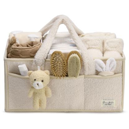 Picture of PeraBella Baby Diaper Caddy Organizer - Changing Table & Car Caddy, Nursery Diaper Storage Basket for Diapers & Wipes