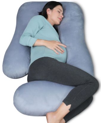 Picture of MOON PARK Pregnancy Pillows for Sleeping - U Shaped Full Body Maternity Pillow with Removable Cover - Support for Back, Legs, Belly, HIPS - 57 Inch Pregnancy Pillow for Women - Grey