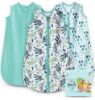 Picture of Cute Castle Baby Sleep Sack 0-6 Months - Lightweight 100% Cotton 2-Way Zipper TOG 0.5 Infant Wearable Blanket, Newborn Essentials Toddler Sleep Clothes (3 Pack Green)