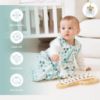 Picture of Cute Castle Baby Sleep Sack 0-6 Months - Lightweight 100% Cotton 2-Way Zipper TOG 0.5 Infant Wearable Blanket, Newborn Essentials Toddler Sleep Clothes (3 Pack Green)
