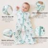 Picture of Cute Castle Baby Sleep Sack 0-6 Months - Lightweight 100% Cotton 2-Way Zipper TOG 0.5 Infant Wearable Blanket, Newborn Essentials Toddler Sleep Clothes (3 Pack Green)