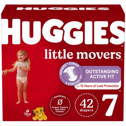 Picture of Huggies Size 7 Diapers, Little Movers Baby Diapers, Size 7 (41+ lbs), 42 Count