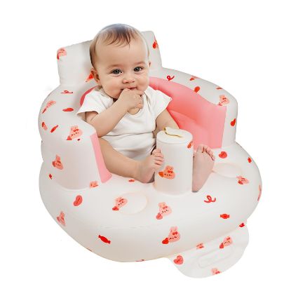 Picture of EKEPE Inflatable Baby Chair with Built in Air Pump, Sit me Up Floor Seat for Baby 3 Months & Up, Blow Up Baby Seats for for Infants for Sitting Up - Bunny