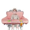 Picture of Shopping Cart Covers for Baby Girl, Cotton High Chair Cover, Toddler Grocery cart Cushion, Infant Cart Cover for Babies Girl, Machine Washable (Pink)
