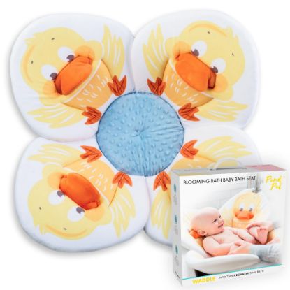 Picture of Blooming Bath Baby Bath Seat - Baby Tubs for Newborn Infants to Toddler 0 to 6 Months and Up - Baby Essentials Must Haves - The Original Washer-Safe Flower Seat (Pond Pal Duckling)