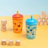 Picture of Zak Designs Sesame Street Kelso Toddler Tumblers For Travel or At Home, 15oz 2-Pack Durable Plastic Sippy Cups With Leak-Proof Design is Perfect For Kids (Elmo and Cookie Monster)