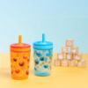 Picture of Zak Designs Sesame Street Kelso Toddler Tumblers For Travel or At Home, 15oz 2-Pack Durable Plastic Sippy Cups With Leak-Proof Design is Perfect For Kids (Elmo and Cookie Monster)