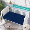 Picture of 2 Pack Pack and Play Mattress Protector Sheets Fitted Waterproof Playard Mattress Pad Cover, Compatible with Graco Pack n Play & Dream On Me & Pamo Babe, Playpen/Playard Sheet, Gray&Navy, 39" x 27"