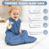 Picture of Yoofoss Fleece Baby Sleep Sack 0-6 Months with Plush Dots, TOG 1.5 Baby Wearable Blanket with 2-Way Zipper, Cotton Toddler Sleep Sack Fleece