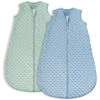 Picture of Yoofoss Fleece Baby Sleep Sack 0-6 Months with Plush Dots, TOG 1.5 Baby Wearable Blanket with 2-Way Zipper, Cotton Toddler Sleep Sack Fleece