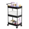 Picture of Volnamal Baby Diaper Caddy - Plastic Diaper Organizer for Nursery Essentials, Movable Cart for Changing Table & Crib, Easy to Assemble, Black