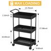 Picture of Volnamal Baby Diaper Caddy - Plastic Diaper Organizer for Nursery Essentials, Movable Cart for Changing Table & Crib, Easy to Assemble, Black