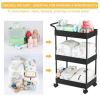 Picture of Volnamal Baby Diaper Caddy - Plastic Diaper Organizer for Nursery Essentials, Movable Cart for Changing Table & Crib, Easy to Assemble, Black