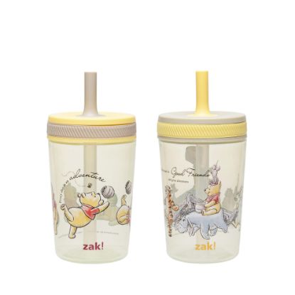 Picture of Zak Designs Disney Winnie the Pooh Kelso Toddler Cups For Travel or At Home, 15oz 2-Pack Durable Plastic Sippy Cups With Leak-Proof Design is Perfect For Kids (Winnie the Pooh & Friends)