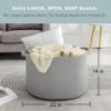 Picture of MEGASKET Extra Large Grey Storage Basket, 22" X 22" X 14" XXXL Blanket Basket for Living Room, Gray Wicker Woven Cotton Rope Baskets for Storage, Kids Toy Baskets Bins, Decorative Pillow Towel Basket