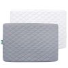 Picture of 2 Pack Pack and Play Mattress Protector Sheets Fitted Waterproof Playard Mattress Pad Cover, Compatible with Graco Pack n Play & Dream On Me & Pamo Babe, Playpen/Playard Sheet, White&Gray, 39" x 27"
