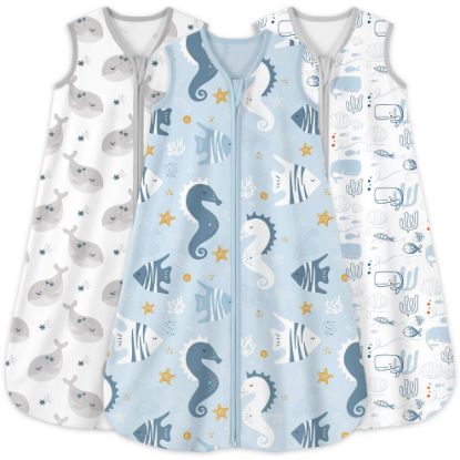Picture of Yoofoss Baby Sleep Sack 0-6 Months 0.5 Tog Wearable Blanket for Baby, 3 Pack 100% Cotton Infant Toddler Sleeping Sack 2-Way Zipper Lightweight Sleepsack