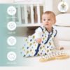 Picture of Cute Castle Baby Sleep Sack 6-12 Months - Lightweight 100% Cotton 2-Way Zipper TOG 0.5 Infant Wearable Blanket, Newborn Essentials Toddler Sleep Clothes, 3 Pack(Blue, Balloons, Animals)