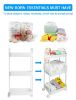 Picture of Volnamal Diaper Caddy Organizer, 3-Tier Movable Diaper Cart with Wheels, Newborn Essentials Must Haves, Diaper Caddy for Wipes & Diapers, Baby Registry Search - Plastic White
