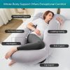 Picture of Sasttie Pregnancy Pillows for Sleeping, U Shaped Cooling Full Body Pillow with Removable Cover, Pregnant Women Must Haves, Maternity Essential, Light Grey