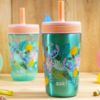 Picture of Zak Designs Disney Lilo and Stitch Kelso Tumbler Set, Leak-Proof Screw-On Lid with Straw, Bundle for Kids Includes Plastic and Stainless Steel Cups with Bonus Sipper (3pc Set, Non-BPA, Stitch)
