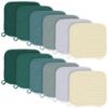 Picture of Baby Washcloths -100% Cotton Muslin Soft Baby Bath Wash Cloths and Absorbent Baby Wipes for Newborns Kids Girls and Boys - 12 Pack, 12x12 Inches - Ivory, Slate, Emerald Series