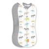 Picture of SwaddleMe Pod - Size Newborn, 0-2 Months, 2-Pack (Lil Wild One) No Wrap Zip-Up Newborn Swaddle Creates A Cozy Feeling for Baby and Helps Prevent Startle Reflex