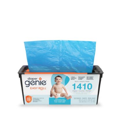 Picture of Diaper Genie Easy Roll Refill | 30 Bags Per Refill | Holds Up to 1410 Newborn Diapers | Odor Control | Diaper Pail Refill Bags | Fits Diaper Genie Signature & Platinum Pails