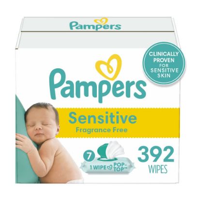 Picture of pampers sensitive baby wipes 392 ct OLD