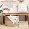 Picture of INDRESSME Extra Large Woven Baskets for Storage, 21.7'' x 13.8'' Wicker Basket with Handle for Blankets, Big Laundry Baskets for Clothes, Pillows, Towel, Shoe Basket for Entryway, 90L White Jute