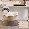 Picture of INDRESSME Extra Large Woven Baskets for Storage, 21.7 x 13.8 Blanket Basket Living Room Wicker Storage Basket for Organizing Woven Laundry Baskets for Toy Pillow Shoe, Entryway, Black Jute