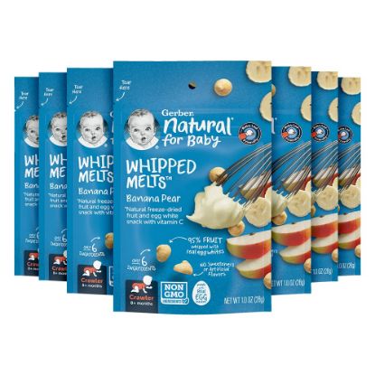 Picture of (Pack of 7) Gerber Natural Whipped Melts Banana Pear Baby Snack, 0.85 Oz