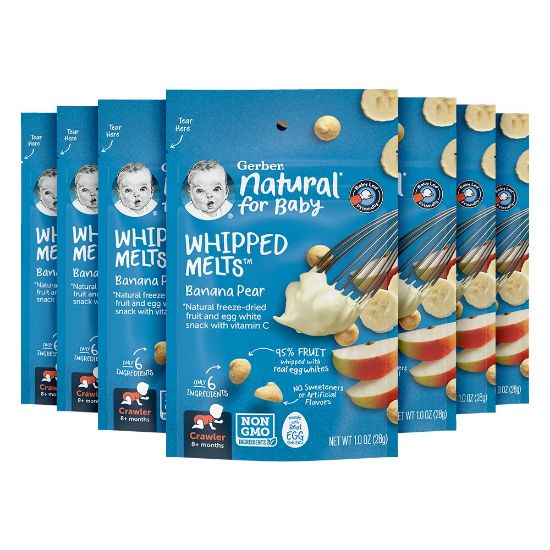 Picture of (Pack of 7) Gerber Natural Whipped Melts Banana Pear Baby Snack, 0.85 Oz