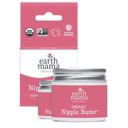 Picture of Earth Mama Organic Nipple Butter™ | Nipple Cream Safe for Breastfeeding | Postpartum Essentials for Nursing | Non Lanolin Nipple Cream, 2 fl oz (2-Pk)