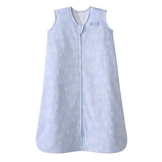 Picture of HALO SleepSack, 100% Cotton Wearable Blanket, Swaddle Transition Sleeping Bag, TOG 0.5, Woodland Etch Blue, Large, 12-18 Months
