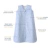 Picture of HALO SleepSack, 100% Cotton Wearable Blanket, Swaddle Transition Sleeping Bag, TOG 0.5, Woodland Etch Blue, Large, 12-18 Months