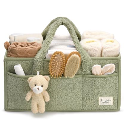 Picture of PeraBella Diaper Caddy Organizer for Changing Table, Storage Basket for Wipes, Gift for Baby Shower, Car Organizer, Nursery Organizer, Portable Storage