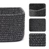 Picture of MiniArk Shelf Storage Baskets for Organizing | Closet Organizer Bins | Small Toy Basket | Woven Rope Baskets | Cube Decorative Box | Shallow Basket | 11.5x7.5x4.7” | 3 Packs Dark Gray