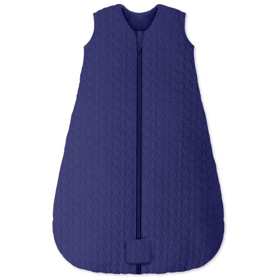 Picture of Unnivoll Baby Sleep Sack 12-18 Months TOG 2.5 Winter Baby Wearable Blanket, 100% Cotton Fabric Toddler Sleeping Sack 2-Way Zipper Quilted Baby Sleep Bag, Warm Soft Navy Blue