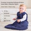 Picture of Unnivoll Baby Sleep Sack 12-18 Months TOG 2.5 Winter Baby Wearable Blanket, 100% Cotton Fabric Toddler Sleeping Sack 2-Way Zipper Quilted Baby Sleep Bag, Warm Soft Navy Blue