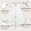 Picture of Cute Castle Baby Sleep Sack 12-18 Months - Lightweight 100% Cotton 2-Way Zipper TOG 0.5 Infant Wearable Blanket, Newborn Essentials Toddler Sleep Clothes, 3 Pack(Pink, Bear, Bear Claw)