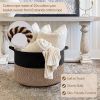 Picture of INDRESSME Large Storage Baskets for Organizing, 21.7 x 13.8 Blanket Basket Living Room Dog Toy Bin, Woven Laundry Basket for Dirty Clothes, Pillows, Towel, 90L Mix Black
