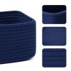 Picture of MiniArk Small Storage Baskets for Organizing | Closet Organizer Bins | Shelf Toy Basket | Woven Rope Baskets | Cube Decorative Box | Shallow Basket | 11.5x7.5x4.7” | 3 Packs Navy Blue