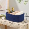 Picture of MiniArk Small Storage Baskets for Organizing | Closet Organizer Bins | Shelf Toy Basket | Woven Rope Baskets | Cube Decorative Box | Shallow Basket | 11.5x7.5x4.7” | 3 Packs Navy Blue