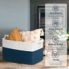 Picture of Goodpick Baskets for Organizing, Large Storage Basket, Woven Baskets for Storage, Blanket Basket Living Room, Rectangle Dirty Clothes Basket for Laundry, 21.6" x 14.9" x 11.8", Blue