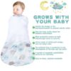 Picture of BSTOPPT Newborn Sleep Sack Baby Swaddle,0-3 Months,3-Way Adjustable Wearable Blanket,100% Rayon Cotton Swaddling sleeping bag，TOG 0.5（Clouds&Starry Sky）